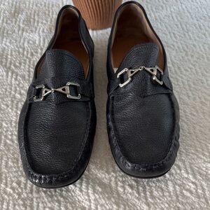 Marc Joseph Black Leather Men's Slip-On Loafers